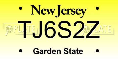 TJ6S2Z New Jersey License Plate