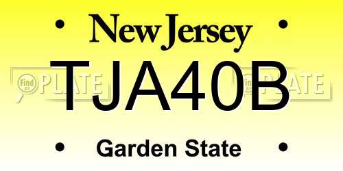 TJA40B New Jersey License Plate