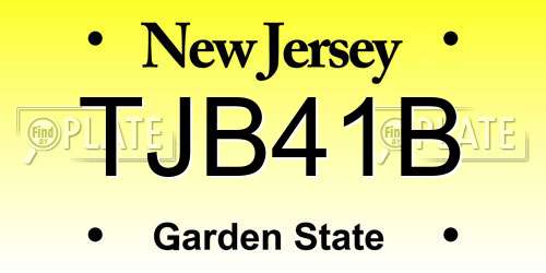 TJB41B New Jersey License Plate