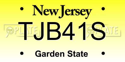 TJB41S New Jersey License Plate