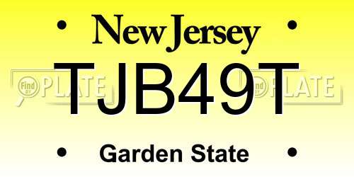 TJB49T New Jersey License Plate