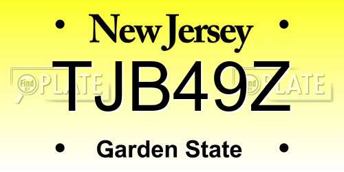 TJB49Z New Jersey License Plate
