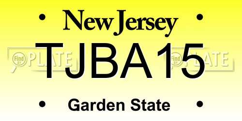 TJBA15 New Jersey License Plate