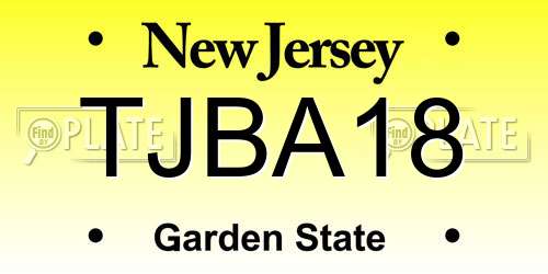 TJBA18 New Jersey License Plate