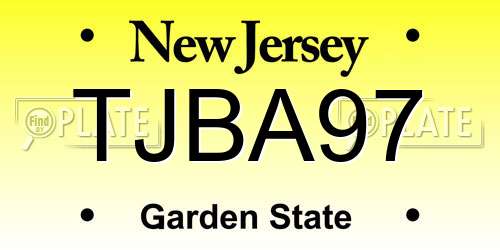 TJBA97 New Jersey License Plate