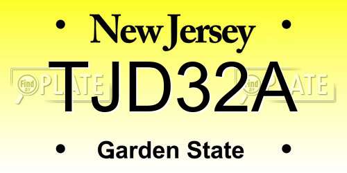 TJD32A New Jersey License Plate