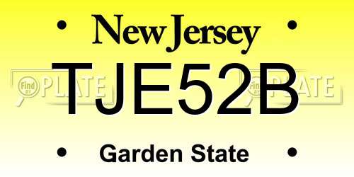 TJE52B New Jersey License Plate