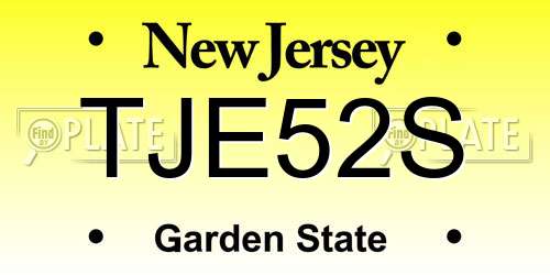 TJE52S New Jersey License Plate