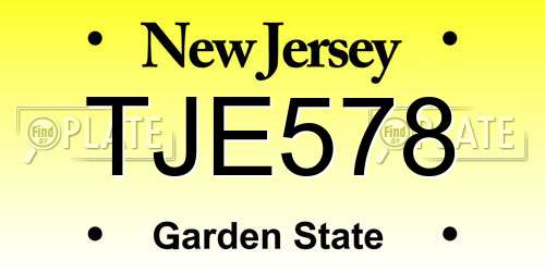 TJE578 New Jersey License Plate