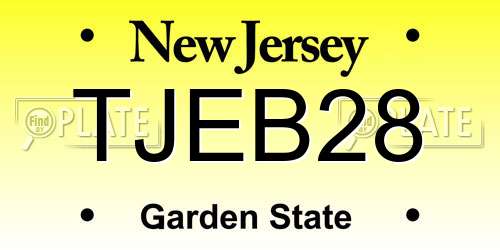 TJEB28 New Jersey License Plate