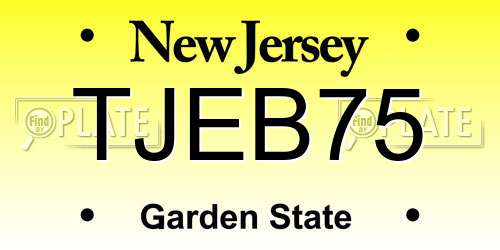 TJEB75 New Jersey License Plate