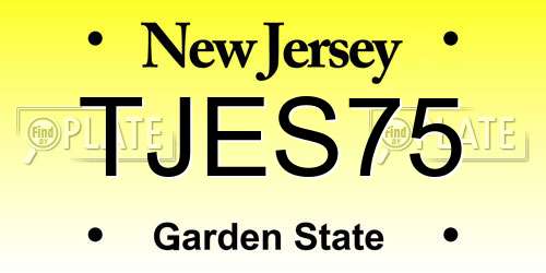 TJES75 New Jersey License Plate