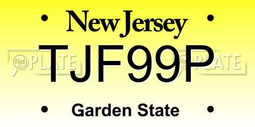 TJF99P New Jersey License Plate