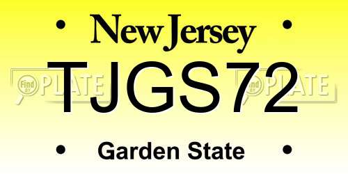 TJGS72 New Jersey License Plate