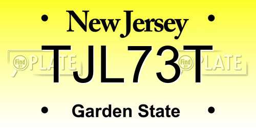 TJL73T New Jersey License Plate