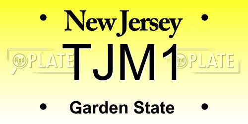 TJM1 New Jersey License Plate