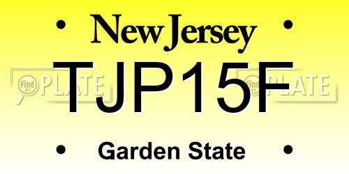 TJP15F New Jersey License Plate