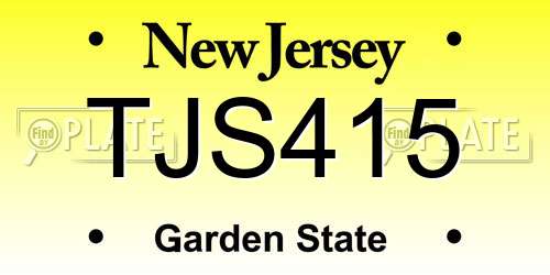 TJS415 New Jersey License Plate