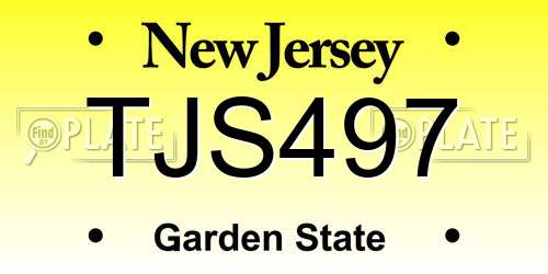 TJS497 New Jersey License Plate