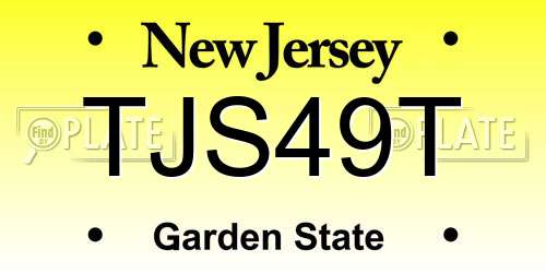 TJS49T New Jersey License Plate