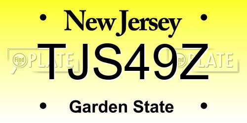 TJS49Z New Jersey License Plate