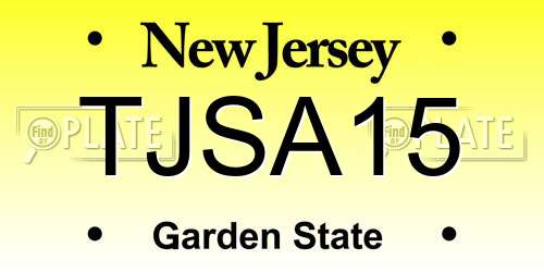 TJSA15 New Jersey License Plate