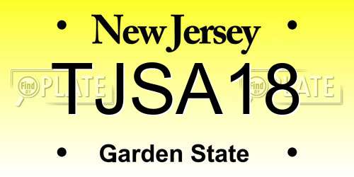 TJSA18 New Jersey License Plate