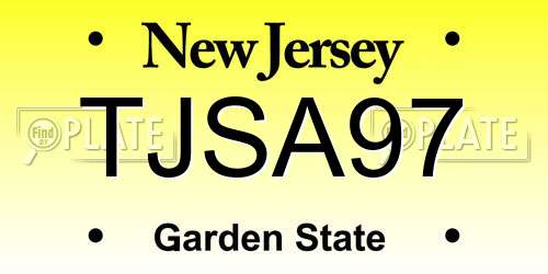 TJSA97 New Jersey License Plate