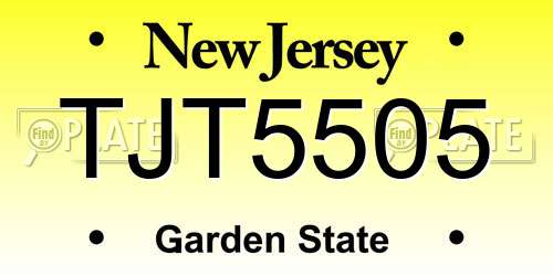 TJT5505 New Jersey License Plate