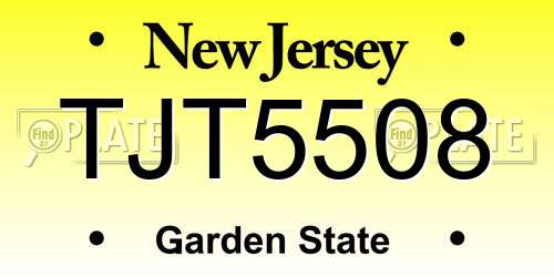 TJT5508 New Jersey License Plate