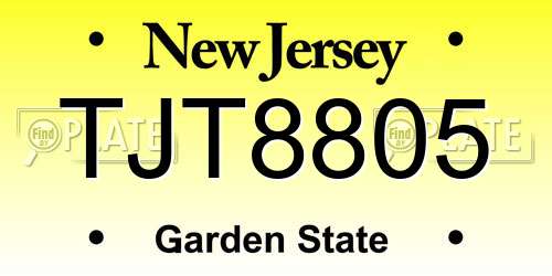 TJT8805 New Jersey License Plate