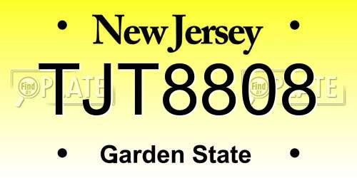 TJT8808 New Jersey License Plate