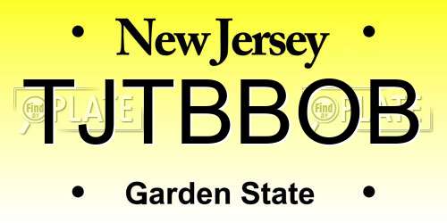 TJTBBOB New Jersey License Plate