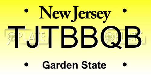 TJTBBQB New Jersey License Plate