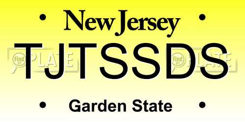 TJTSSDS New Jersey License Plate