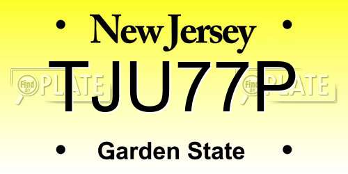 TJU77P New Jersey License Plate