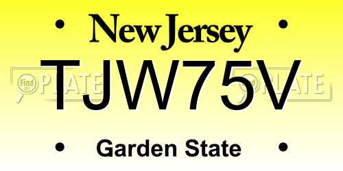 TJW75V New Jersey License Plate