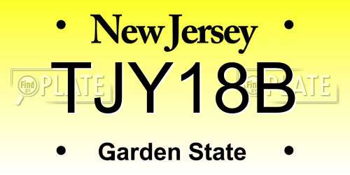 TJY18B New Jersey License Plate