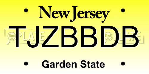 TJZBBDB New Jersey License Plate