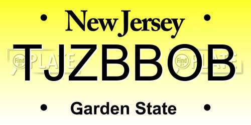 TJZBBOB New Jersey License Plate