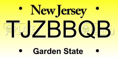 TJZBBQB New Jersey License Plate
