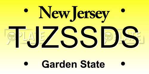 TJZSSDS New Jersey License Plate