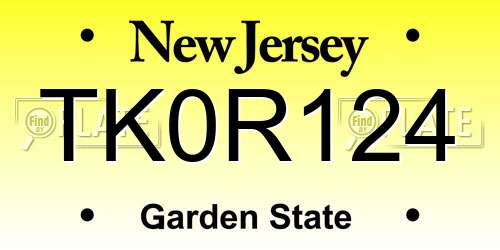 TK0R124 New Jersey License Plate