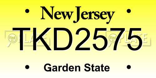 TKD2575 New Jersey License Plate