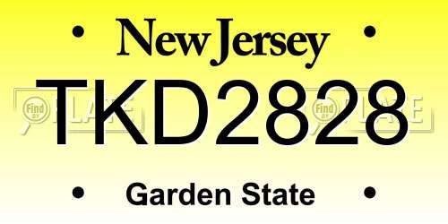 TKD2828 New Jersey License Plate