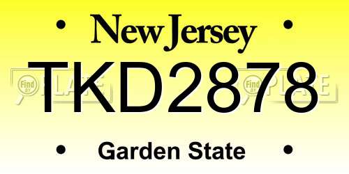 TKD2878 New Jersey License Plate