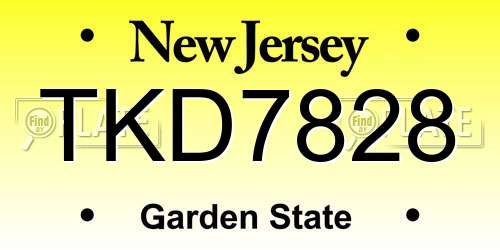 TKD7828 New Jersey License Plate