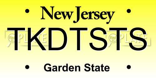 TKDTSTS New Jersey License Plate