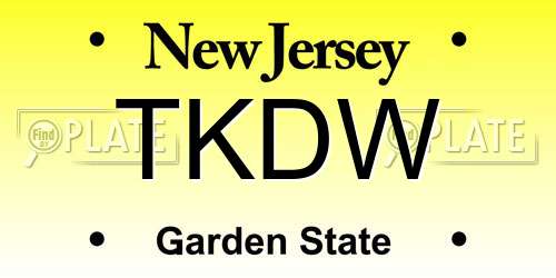 TKDW New Jersey License Plate