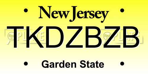 TKDZBZB New Jersey License Plate